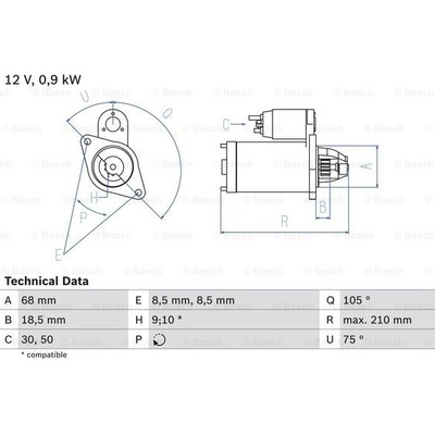 BOSCH Startér 0986017120