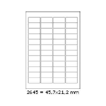 CDRmarket Самозалепващи етикети 45, 7 x 21, 2 mm, 48 етикети A4, 100 листа (R0ECO.2645A)