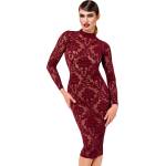 Noir Handmade F384 Kink Royal Midi Dress Burgundy XXXL