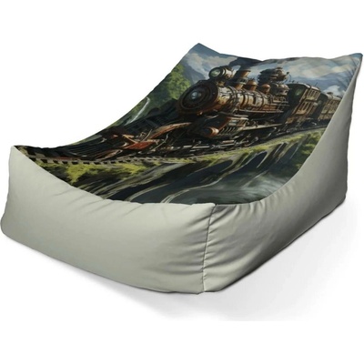 Sablio sedací vak lounge Parní lokomotiva na viaduktu 80 x 95 x 50 cm