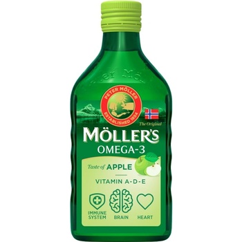 Möller’s Cod Liver Oil | with Vitamin A, D, E - Green Apple [250 мл] Зелена ябълка