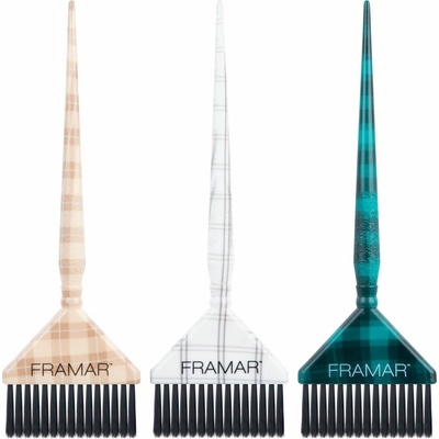 FRAMAR Big Daddy Plaid Hair Day Set široké štetce na farbenie vlasov 3 ks