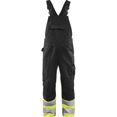Blåkläder AB 2662 výstražné nohavice s laclem Cerná/žltá