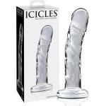 Icicles No. 62 - стъклено дилдо с форма на пенис - прозрачно