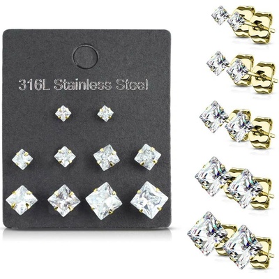 Mabell Set dámskych náušníc z chirurgickej ocele BLAIRE SK221VE05-GDCC45