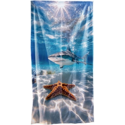 Textilomanie plážová osuška AQUALIS modrá 70 x 140 cm