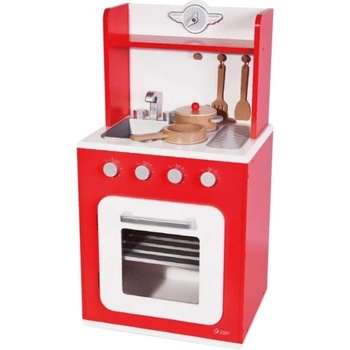 Classic World Дървена кухня за игра - червена