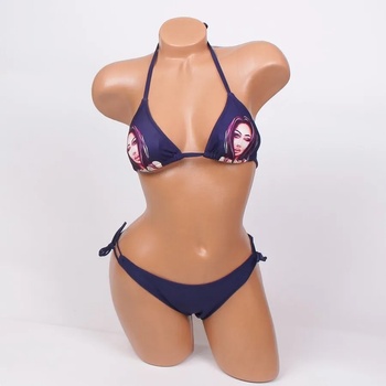 Image 1 of Бански в тъмносиньо от три части с апликация - чашка В