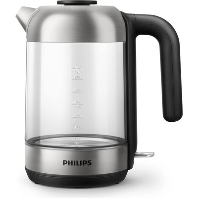Philips 5000 Series Kettle - 1.7L, Blue Sensor Light, 360° Base, Micro Strainer Filter, Flat Heating Element, Removable Lid, Fast Boiling, Energy Saving, Safe Design (HD9339/80)