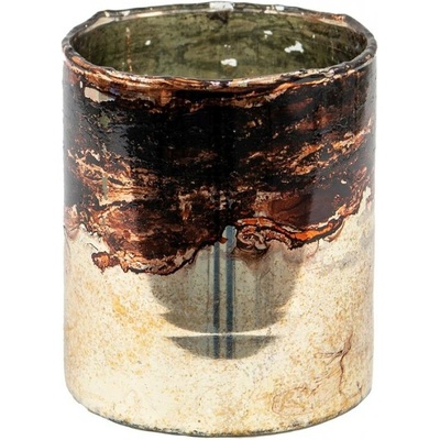 Skleněná čajová svíčka Houder Brown 11*13 cm – 11x13 cm
