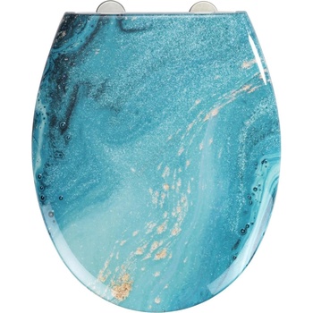 WENKO 23571100-WC тоалетно седало 300/350 кг WC-седалка 44, 5x37 см пъстроцветна/сребриста (WE0660)