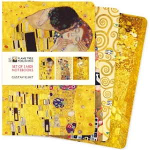 Flame Tree Publishing Gustav Klimt Set of 3 Midi Notebooks | Flame Tree Publishing