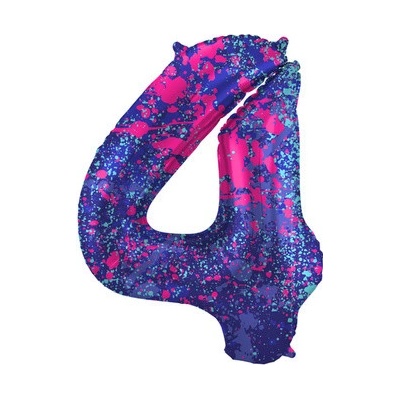 Růžička Balónik fóliový číslo 4 Farebné škvrny 86 cm