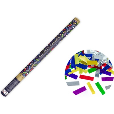 Party Konfety kanón 80 cm metalické farebné mix