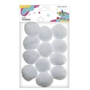 TITANUM Polyester pompons 12pcs white