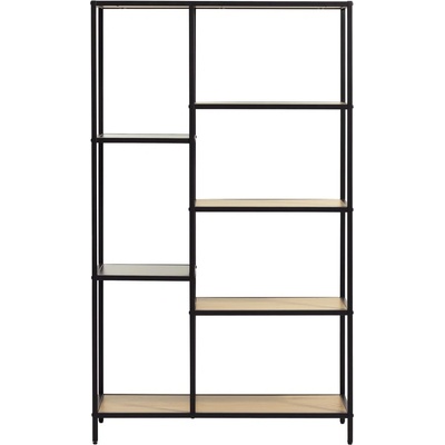 Unique Furniture Библиотека от декор от дъб в черен и естествен цвят 80x146x35 cm Altino - Unique Furniture (46900001)
