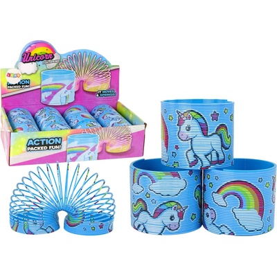 LEAN Toys Ikonické modré jednorožčí relaxační pružina 6CM