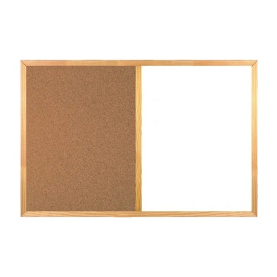 MEMOBE Magneticko-korková tabuľa v drevenom ráme WOOD 60 x 40 cm