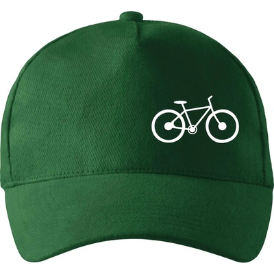 Obrázok kolesa na prsníku horský bicykel so zahnutým šiltom a látkovou sponou Fľaškovozelená