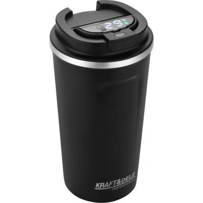Kraft & Dele termohrnek s LED displejem 510 ml černý