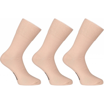 Nedeto 3PACK ponožky vysoké medic 3PMV003 béžové