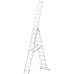  Стълба алуминиева 3x11 стъпала 150кг Multisystem 7м (3513662)