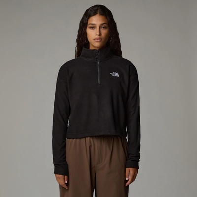 The North Face Sportovní mikina 100 Glacier Cropped 1/4 Zip NF0A855N4H01 černá