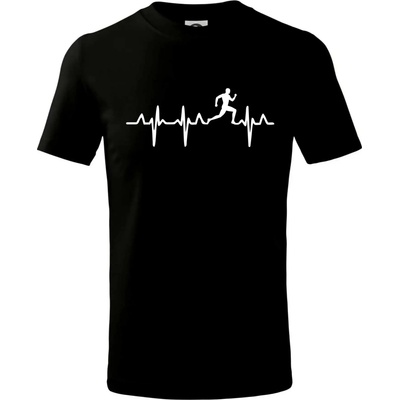 EKG bežec muž tričko detské čierna