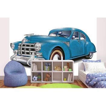 DIMEX ART s. r. o Самозалепваща се флизелинова фототапета ретро синя кола 375 x 250 см