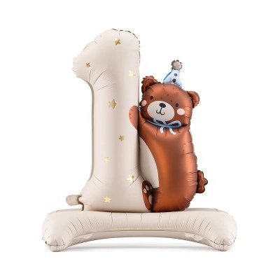 Albi Balónek fóliový Stojící číslo 1 s medvídkem 81 cm