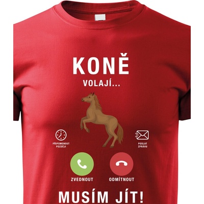 dětské tričko Koně volají.. červená