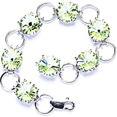 Čištín stříbrný s krystaly Swarovski Rivoli Chryzolit R 1188