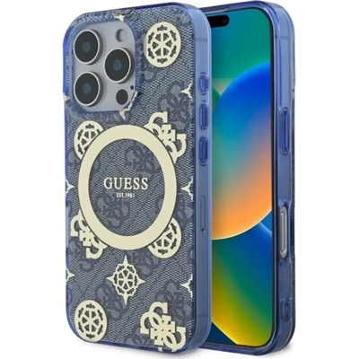 GUESS GUHMP16XH4PYEEB iPhone 16 Pro Max 6.9" blue/blue hardcase IML Peony On 4G Background MagSafe (3666339300234)