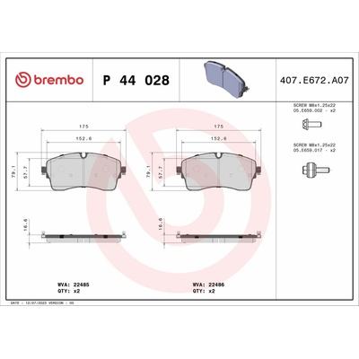 BREMBO Sada brzdových doštičiek P 44 028