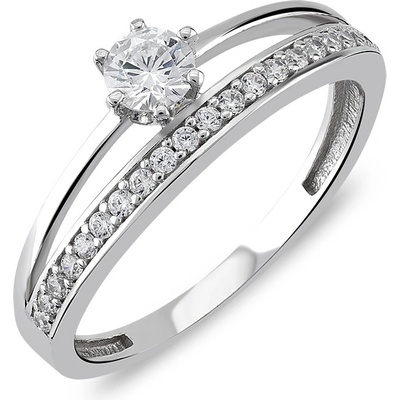 Lillian Vassago Prsten se zirkony z bílého zlata LLV06 GR059