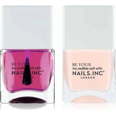 Nails Inc. Spring Nails Inc. Be Your Glowing My Way lak na nechty 14 ml + Nails Inc. Be Your Got Me Glowing lak na nechty 14 ml kozmetická sada