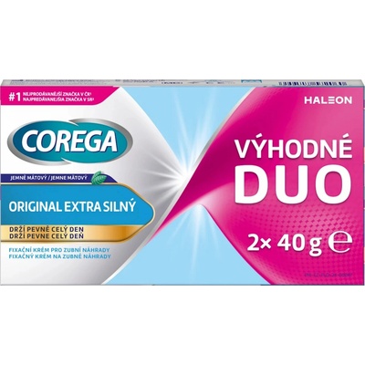 Corega Original extra silný fixační krém Duo 2 x 40 g – Hledejceny.cz