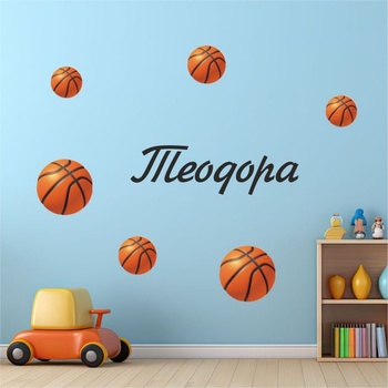 Име на дете и баскетболни топки 6 бр. - комплект (1680)