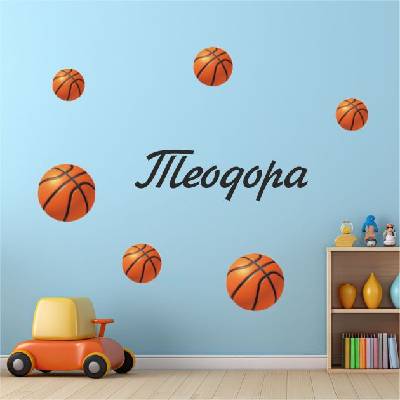 Име на дете и баскетболни топки 6 бр. - комплект (1680)