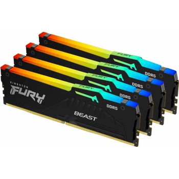 Image 1 of Kingston FURY Beast RGB 128GB (4x32GB) DDR5 5600MHz KF552C40BBAK4-128
