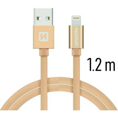 Swissten Nabíjecí a synchronizační kabel textile zlatý 0.2 / 1.2m / 2.0m Délka: 1,2m