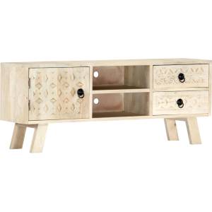 vidaXL ТВ шкаф 110x30x44 см, масивно мангово дърво (282869)