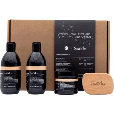 Sendo Concept Sendo Hydration Комплект Your Good Hair Day, с четка от естествен бук, 3 части