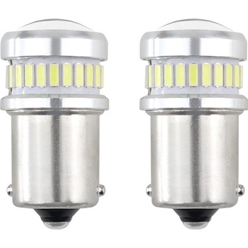 CANBUS 3014 LED žárovky 24 x SMD + 3030 6 x SMD 1156 (R5W, R10W) P21 Bílá, 12 V / 24 V.