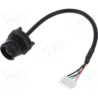 Bulgin PXP4043/B USB Buccaneer, USB B micro socket, 4pin plug, PIN: 4