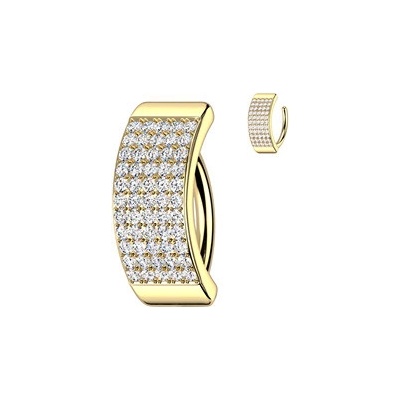 Šperky4U piercing do pupíku se štítem se zirkony WP0086-GD