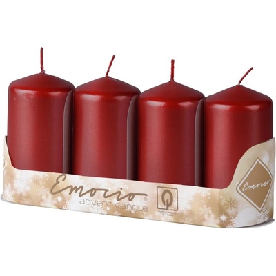 Emocio adventní válec 4ks 50x90 bordó
