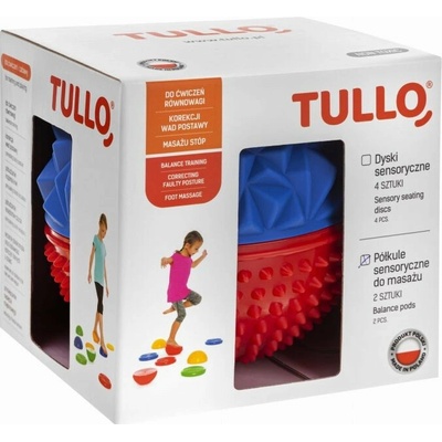 Tullo Balančné masážne pologule modrá a červená