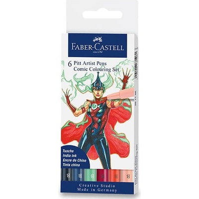 Faber-Castell 267196 Pitt Artist Pen Comic 6 ks mix farieb