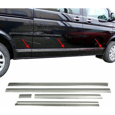 Nerez lišty bočných dverí Omtec 5 ks VW, T5, T6 krátka verzia